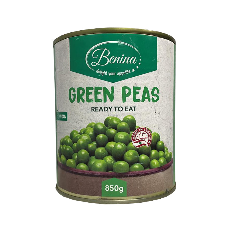 Boiled green peas 850g