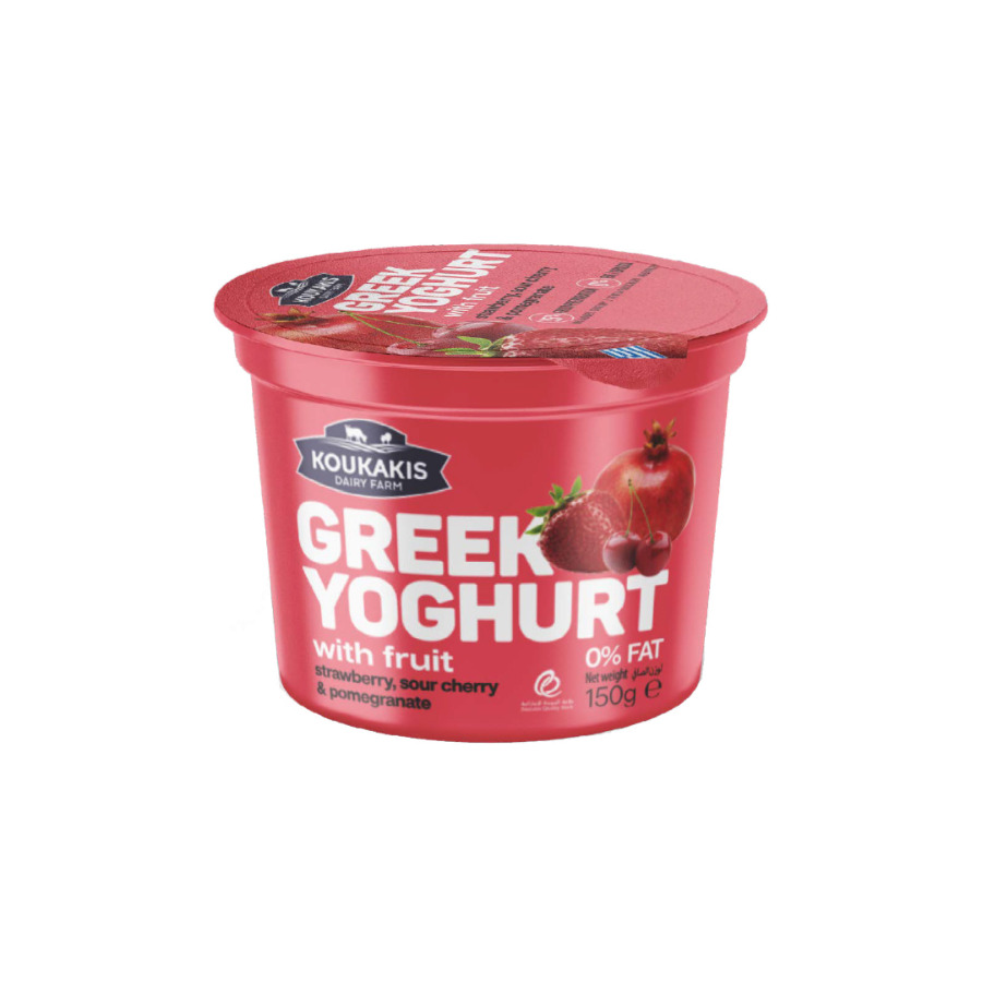 Greek Yoghurt with Strawberry, Cherry & Pomegranate 0% Fat